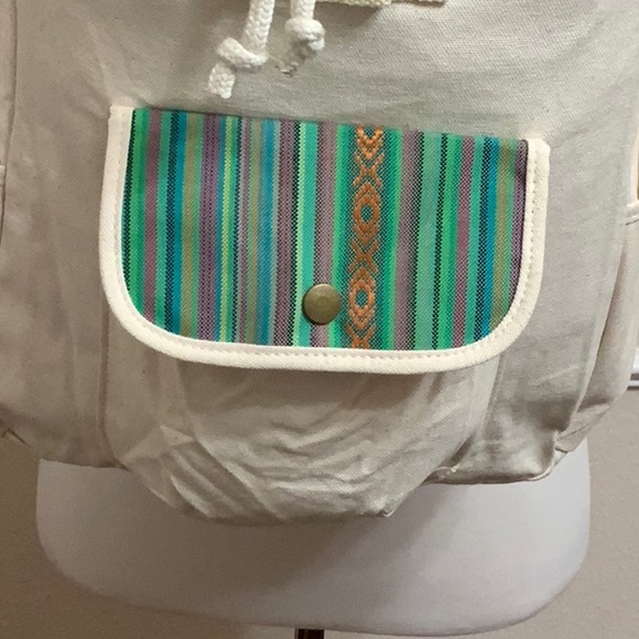 Jansport BREAKTOWN Backpack Ivory/Green stripe - Picture 8 of 14